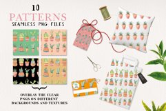 Cactus Pots Seamless Patterns Digital Paper Watercolor Cacti Product Image 2