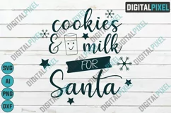 Cookies and Milk For Santa SVG PNG DXF Circut Cut Silhouette Product Image 1