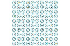 100 hi-tech icons set, isometric 3d style Product Image 1
