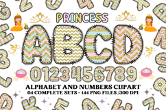 Princess Alphabet png clipart, princess letters doodle Product Image 1