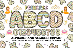 Princess Alphabet png clipart, princess letters doodle Product Image 1