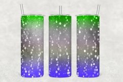 Blue Green Shade Glowing Glitter Tumbler Wrap Sublimation Product Image 1