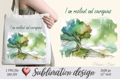 Pastel design with Inspiring quote tote bag sublimation png Product Image 1
