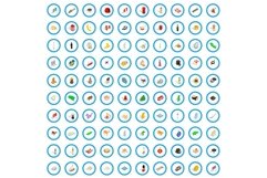 100 kingdom icons set, isometric 3d style Product Image 1