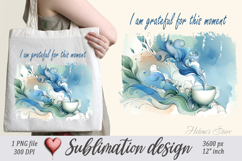Pastel design with Inspiring quote tote bag sublimation png Product Image 1