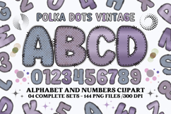 Polka Dot Vintage png Alphabet, polka dot letters doodle Product Image 1