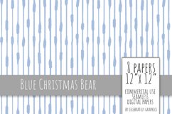 Blue Christmas Bear Digital Paper Product Image 6