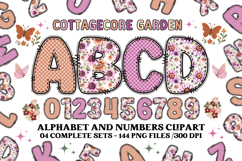 Cottagecore Alphabet png clipart, Garden letters doodle Product Image 1