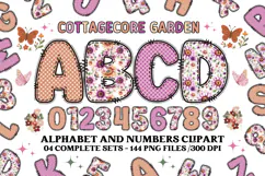 Cottagecore Alphabet png clipart, Garden letters doodle Product Image 1