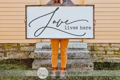 Love Lives Here SVG | Farmhouse Sign Design | DXF and more Product Image 1