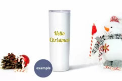 Christmas Skinny tumbler mockup, White 20oz Tumbler mockup Product Image 2
