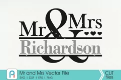 Mr and Mrs Svg, Mr and Mrs Monogram Svg, Wedding Svg Product Image 1
