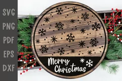 Round sign svg Christmas door signs svg Christmas sign svg Product Image 1