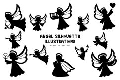 Angel Silhouettes illustrations | Angel Clipart Product Image 1