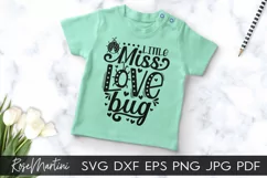Little Miss Love Bug SVG Valentines Day Baby Kids V-Day Love Product Image 2