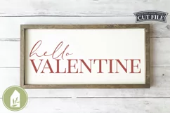 Hello Valentine SVG, Valentine's Day Wood Sign SVG Product Image 1