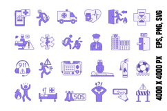 Purple Emergency Icons Product Image 1