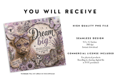 Dream Big Lavender Highland Cow Tumbler Product Image 2