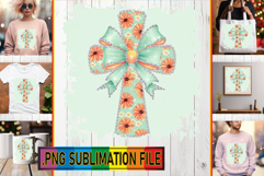 Playful TSHIRT Gift Ideas PNG, Flower Cross Product Image 1