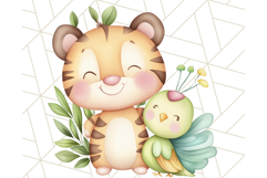 Cute Animal Friends Clipart PNG, Whimsical Spring Animal Duo Product Image 4