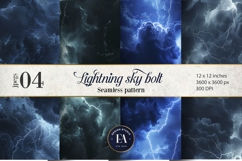 Lightning Bolt Digital paper, Thunderstorm pattern Product Image 1