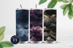 Bats Night Sky Pattern, Dark Gothic Bat Seamless Paper Product Image 2