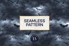 Bats Night Sky Pattern, Dark Gothic Bat Seamless Paper Product Image 3