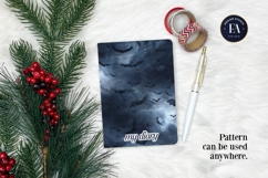 Bats Night Sky Pattern, Dark Gothic Bat Seamless Paper Product Image 4