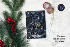 Navy Crystal Embroidery | Luxury Denim Fabric Texture Product Image 4