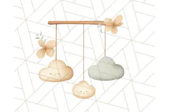 Watercolor Baby Dragon Clipart, Cute Nursery Fantasy PNG Product Image 2