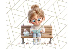 Kawaii City Girl PNG Clipart, Soft Dreamy Style Clip Art Product Image 4