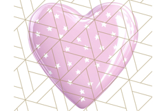 Pastel Puffy Patterned Hearts Clipart PNG, 3D Look Heart Png Product Image 4