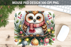 Watercolor Owl Mouse Pad Sublimation - Valentines PNG Product Image 1
