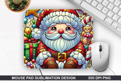 Santa Mouse Pad Sublimation, Christmas Mouse Pad PNG Design Product Image 1