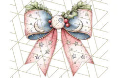 Muted Cozy Christmas Bows PNG Clipart, Winter Holiday Png Product Image 4