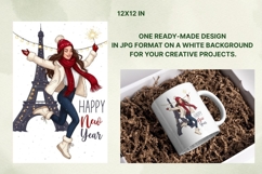 New Year Girls Clipart, Holiday Fashion Girl PNG Product Image 6