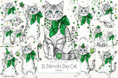 St Patricks Day Cat Clipart Product Image 1