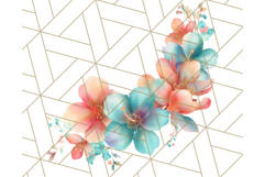 Coral and Aqua Summer Clipart PNG Pastel Tropical Icons Product Image 4
