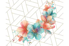 Coral and Aqua Summer Clipart PNG Pastel Tropical Icons Product Image 4
