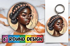 Radiant Sublimation Ornaments PNG, Afro Girl Product Image 1