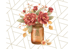 Fall Mason Jar Flowers PNG Clipart Product Image 4