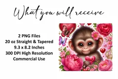 Valentine's Day Elephant Tumbler Wrap Sublimation Design Product Image 3