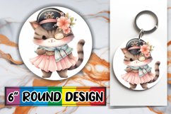 Adorable Round Cat Sublimation Artwork Product Image 1
