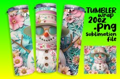 Snowman Wonderland Sublimation Tumbler Wrap 20oz Holiday Product Image 1