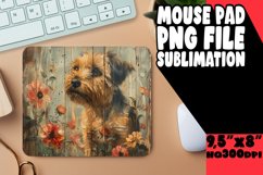 Wood Background Puppy Mouse Pad Product Image 1