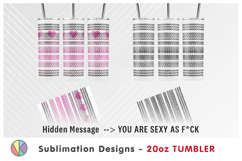 2 Adults Love Hidden Message Patterns - 20oz Skinny Tumbler. Product Image 2