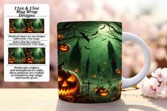 Dazzling 15oz Mug Wrap Png Template , Horror Halloween Product Image 1