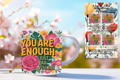 Bright 11oz Mug Wrap Png Design , Flower Quote Product Image 1