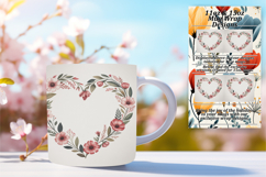 LUSH 15oz PNG Mug Wrap Template , Flowers Heart Product Image 1