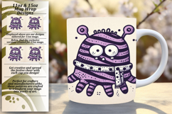 Charming 11oz Mug Wrap Png Design , Monster Product Image 1